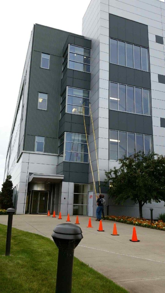 ProfessionalWindowCleaningandPowerwash Rochester NY, Cleaning 3rd Floor Windows with Pole Extension
