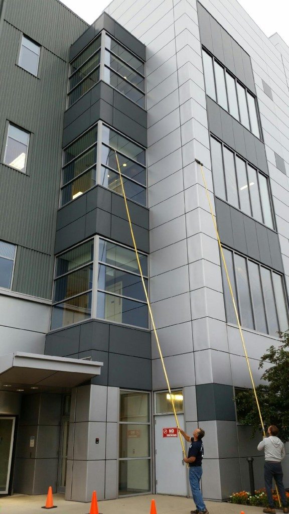 ProfessionalWindowCleaningandPowerwash Rochester NY, Cleaning 3rd Floor Windows with Pole Extension